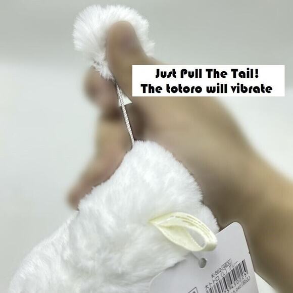 White and Grey Totoro Set 12CM Vibrating Pull Shake Plush Doll Figure Toys - Picture 4 of 5